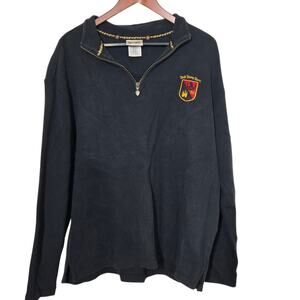 Walt Disney World Est 1971 Castle Crest 1/4 Zip Front Pullover Shirt XL Black